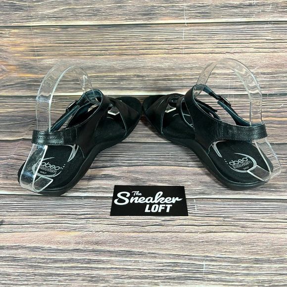 Abeo Bliss Women's Black Strappy Orthopedic Sandals - Picture 5 of 8